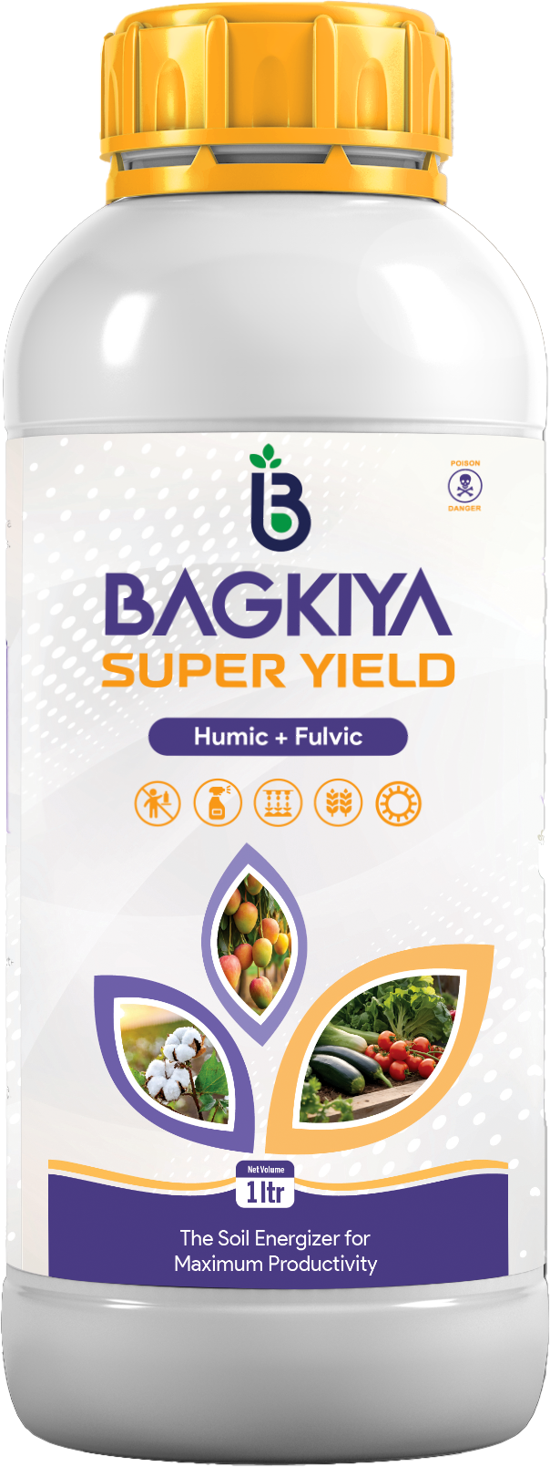 Bagkiya Super Yield Humic + Fulvic, 1 litre soil energizer for maximum crop productivity